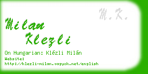 milan klezli business card