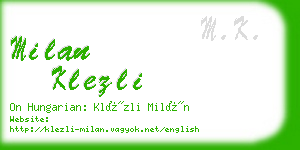 milan klezli business card